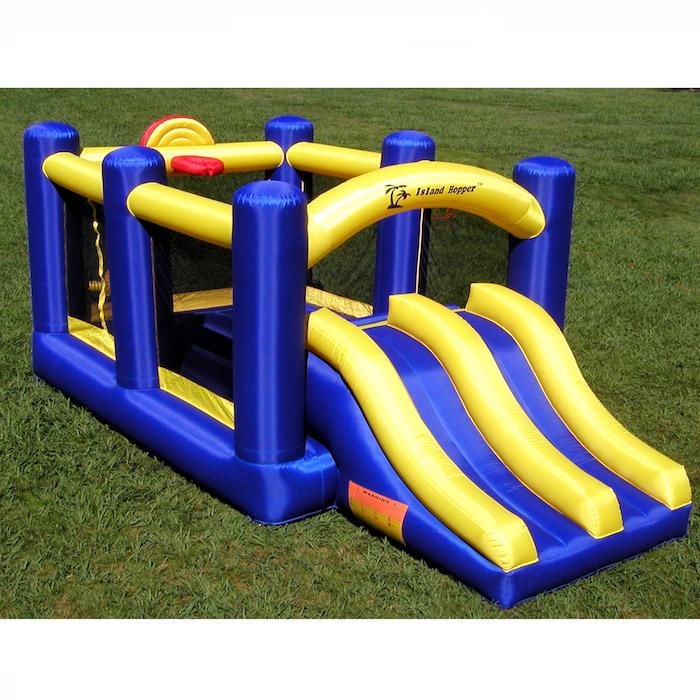 Island Hopper Racing Slide and Slam Bounce House - Inflatable Water Slide for Kids Outdoor Play, Birthday Parties, and Backyard Fun - Perfect for Summer Activities and Family Gatherings