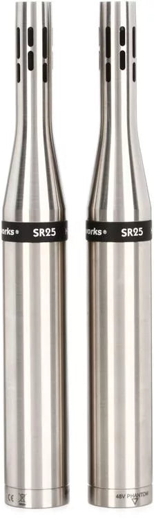 Earthworks SR25mp Small Diaphragm Condenser Instrument Microphone - Matched Pair for Studio Recording, Acoustic Guitar & String Instruments