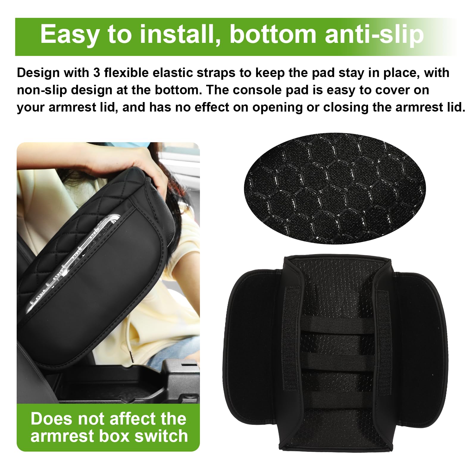 Premium Leather Console Cover for Jeep Wrangler JL/JLU & Gladiator JT (2018-2025) - Armrest Pad with Storage Pockets | Durable Center Console Protector for Comfort & Style | Perfect for Off-Roading, Daily Commutes & Adventure Trips