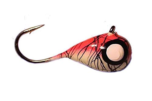 Premium Tungsten Ice Fishing Glow Jig Kit with Tackle Box - 18ct Living Dead Lures for Walleye, Perch & Crappie - Perfect for Night Fishing & Winter Ice Angling Adventures