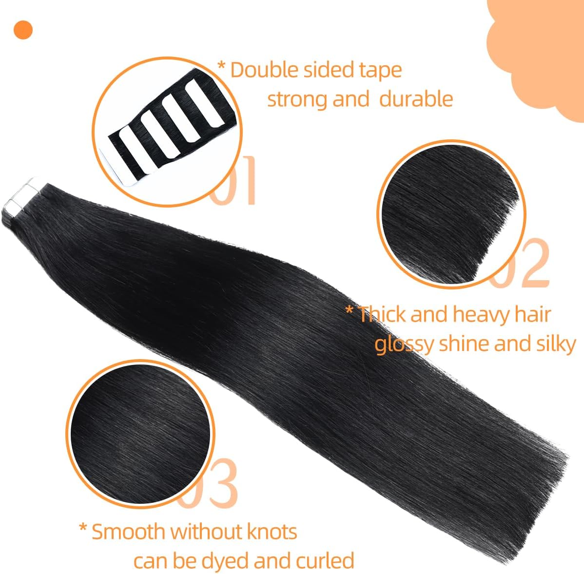 Seamless Skin Weft Tape for Human Hair Extensions - Invisible Hair Integration for Natural Look | Perfect for Daily Wear, Special Occasions & Styling