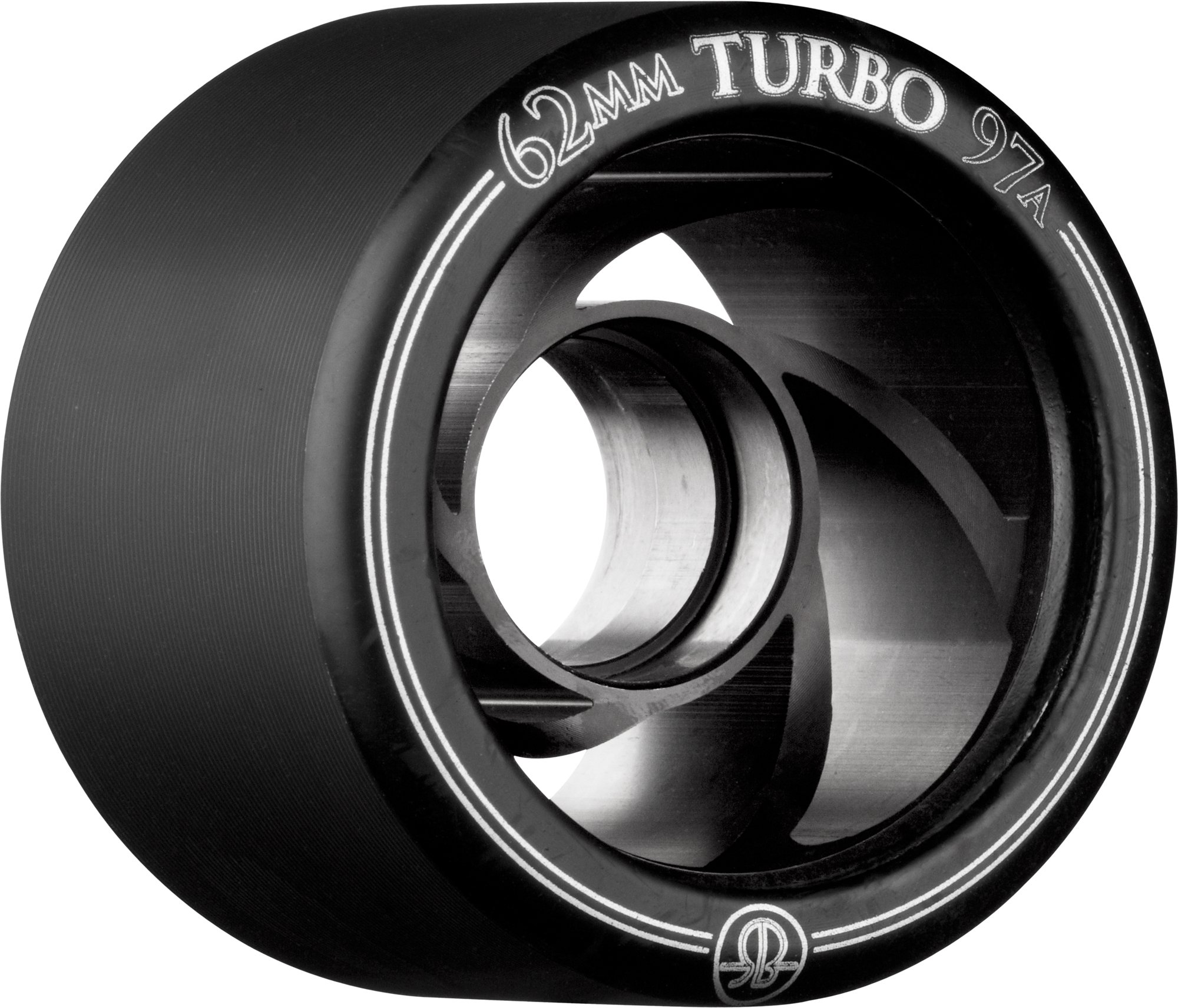 RollerBones Turbo 97A Speed & Derby Skate Wheels - 8 Pack Aluminum Hub Wheels for Roller Skating, Derby Racing & Outdoor Sports