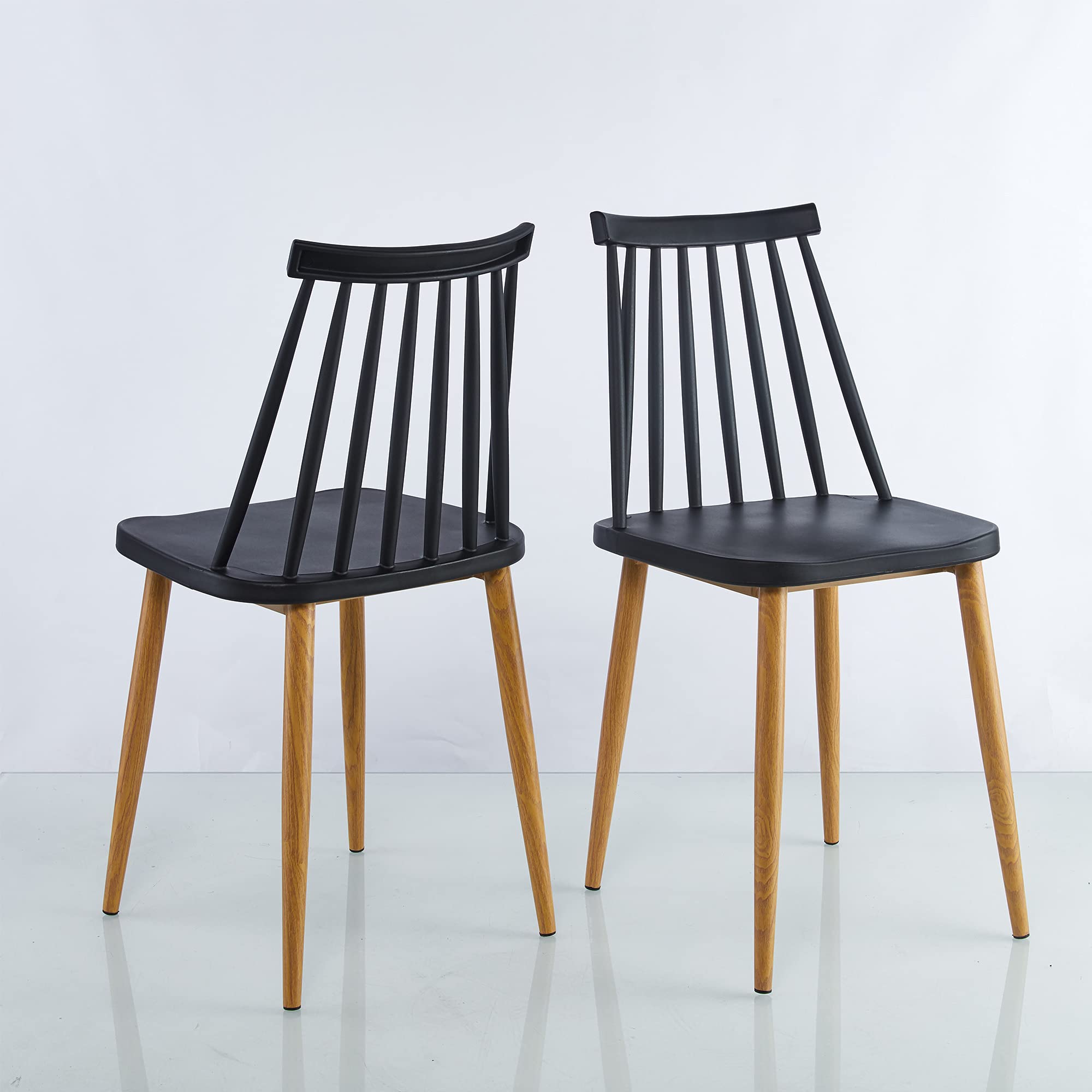 Modern White Dining Room Chairs - Set of 4 Upholstered Side Chairs with Wooden Legs for Kitchen, Dining Table, Office Desk | Comfortable & Stylish Home Furniture