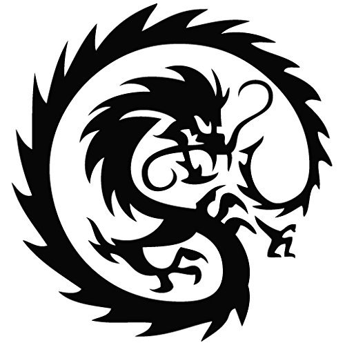 Dragon Fire Tribal Decal - 15cm Black Vinyl Removable Sticker for Wall, Car, Laptop, Helmet & Motorcycle | Waterproof Decorative Sticker for DIY Home Decor, Vehicle Customization & Personal Accessories