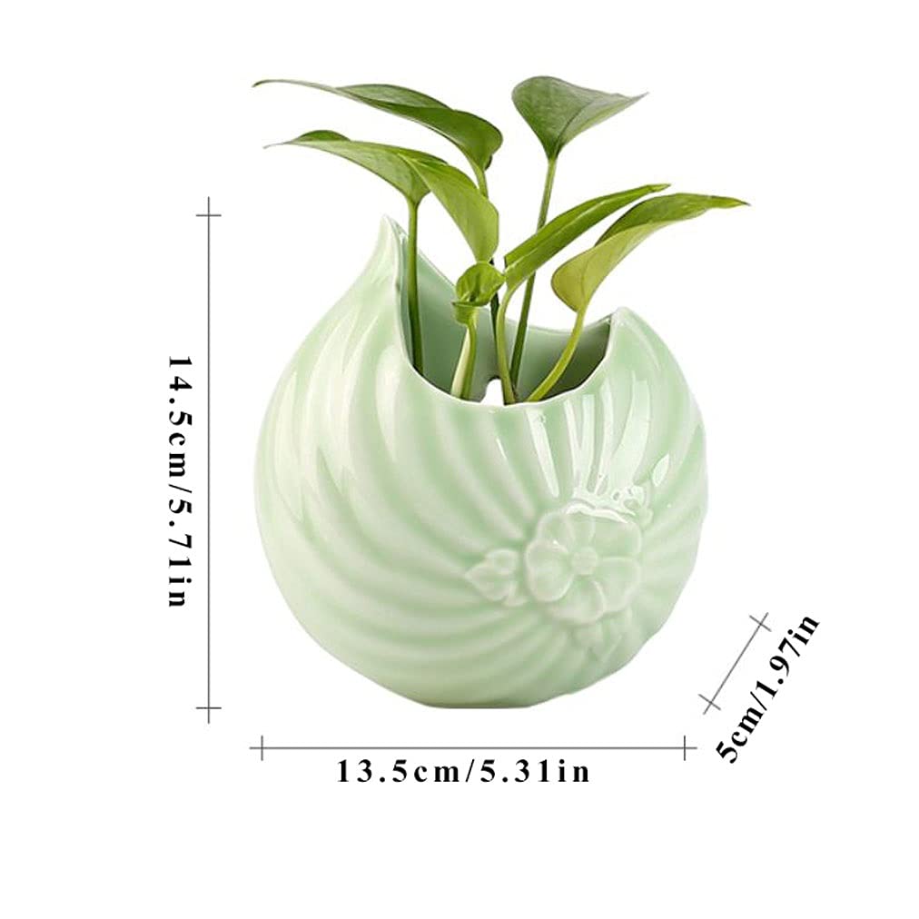 Ceramic Wall Hanging Planter for Indoor Plants - Small Succulent Flower Pot with Hanging Rope, Home Decor Hanging Basket (Red) - Perfect for Living Room, Bedroom, Office & Balcony Decor