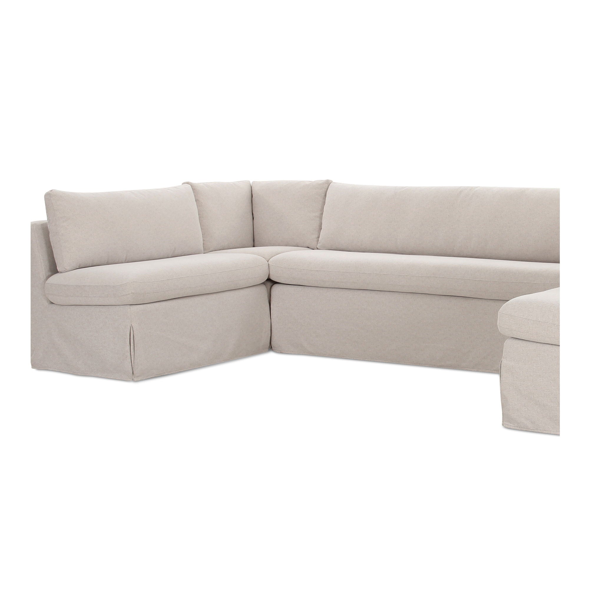 5-Piece U-Shaped Slipcover Dining Banquette Set in Beige - Perfect for Kitchen Nooks, Breakfast Corners & Small Space Dining