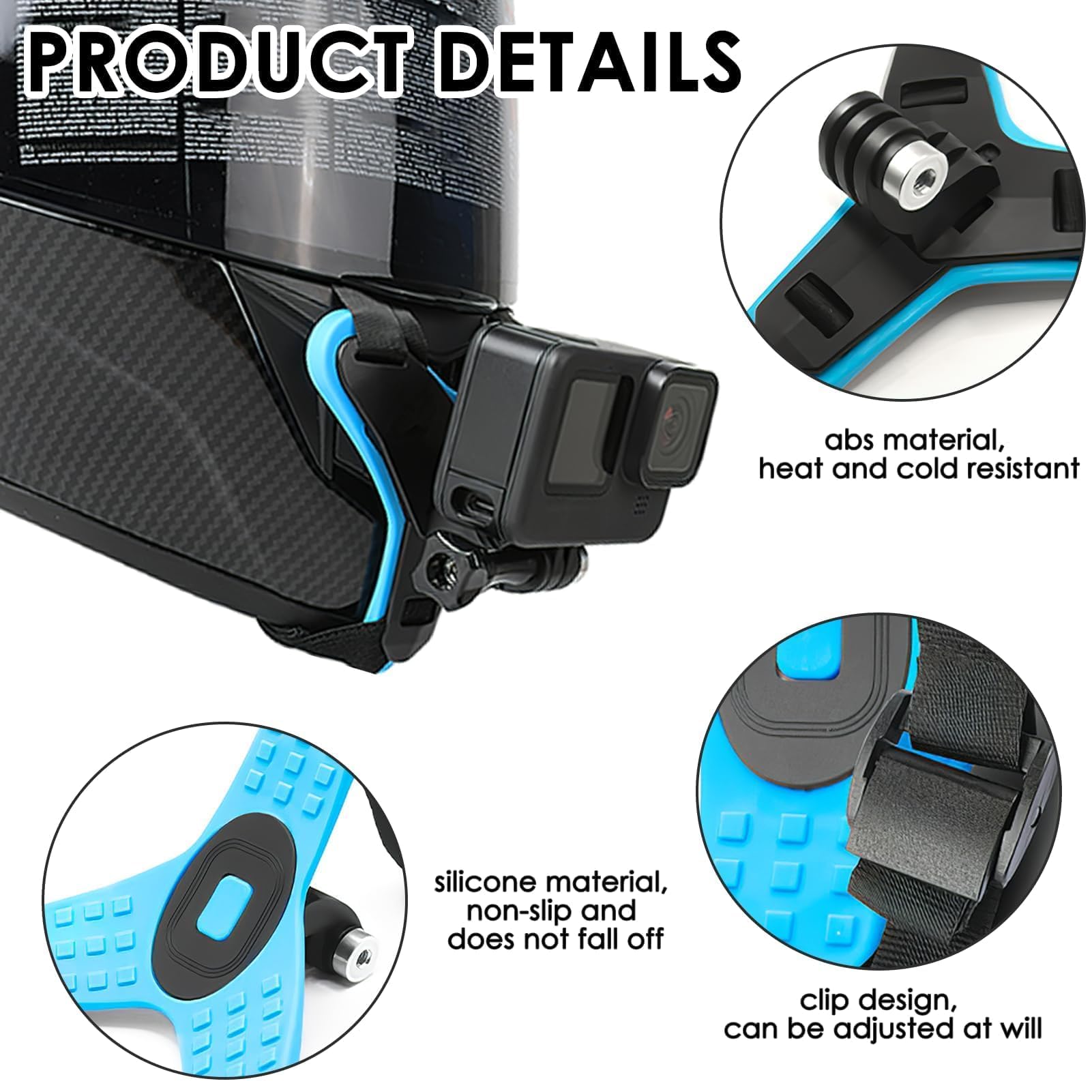Hero 9/8/7/6 Motorcycle Helmet Chin Mount - Insta360 Camcorder Bracket for Action Shots