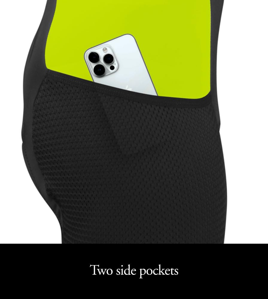Men's Gel Touring Padded Cycling Bib-Shorts with Large Mesh Storage Pockets | High-Performance USA-Made Bike Shorts for Road Cycling & Long-Distance Rides