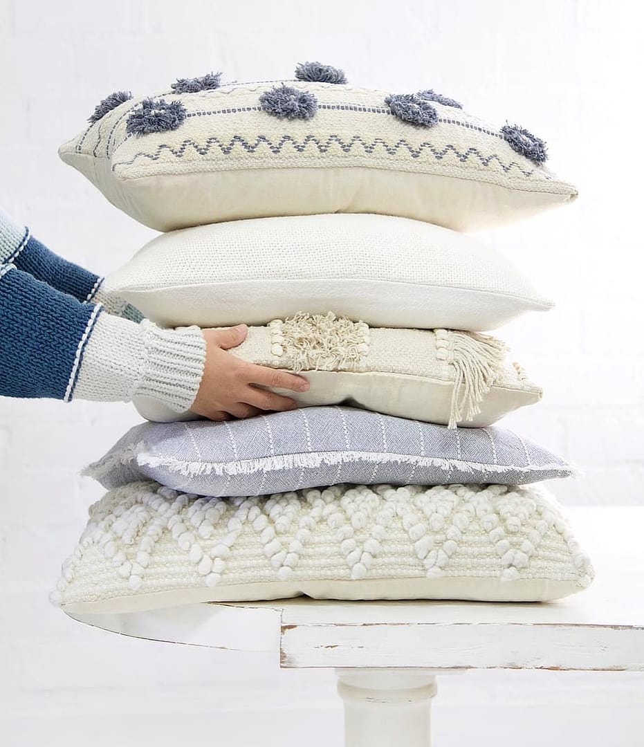 Hand Woven Izzy Throw Pillow with Insert - Boho Home Decor for Living Room, Bedroom & Sofa