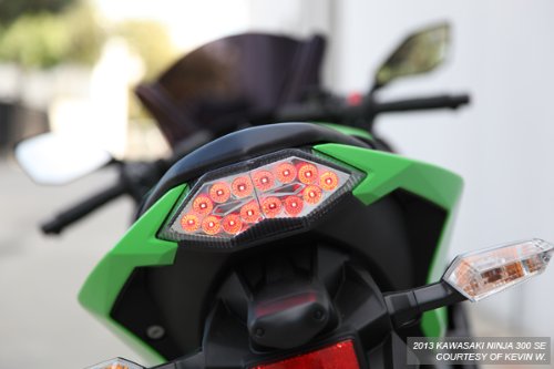 2013-2017 Kawasaki Ninja 300 Integrated Sequential LED Tail Lights - Clear Lens for Enhanced Visibility & Style - Perfect for Night Riding & Custom Motorcycle Upgrades