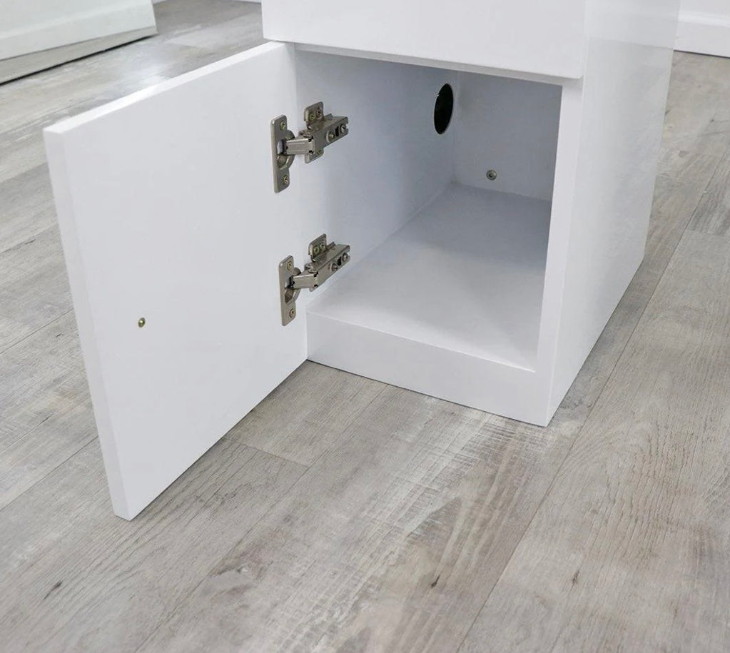 Professional Double Diamond White Manicure Table for Nail Salons - Portable & Adjustable Nail Technician Desk with Storage, Perfect for Home & Salon Use