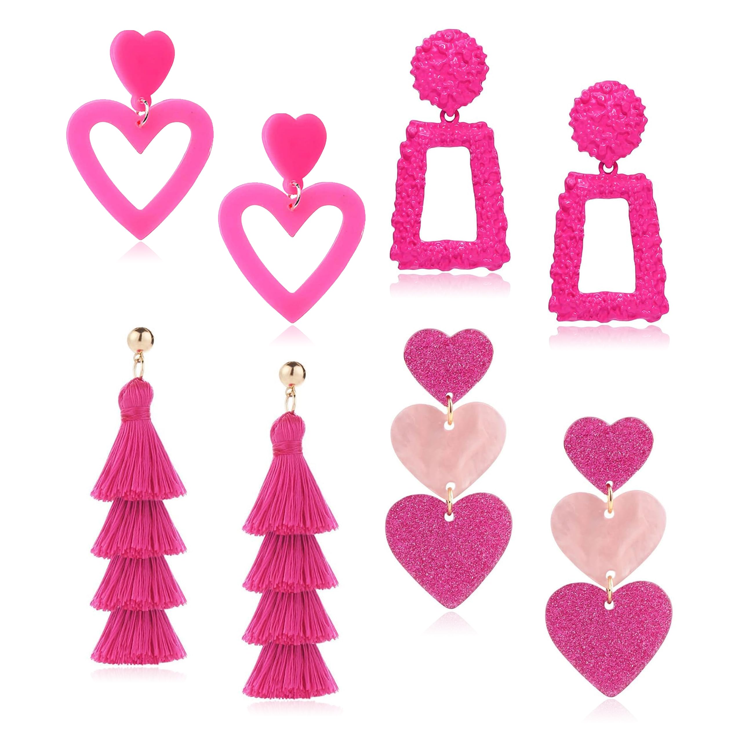 Valentine's Day Heart Earrings for Women - Romantic Pink Jewelry Gift for Her | Perfect for Date Nights, Anniversaries & Special Occasions
