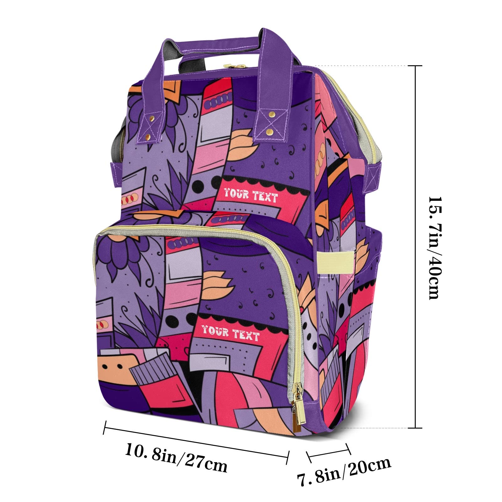 **Personalized Baby Diaper Backpack with Custom Name - Large Capacity Waterproof Diaper Bag for Boys & Girls - Multifunctional Travel Backpack for Moms & Dads - Perfect for Daycare, Travel & Outings**