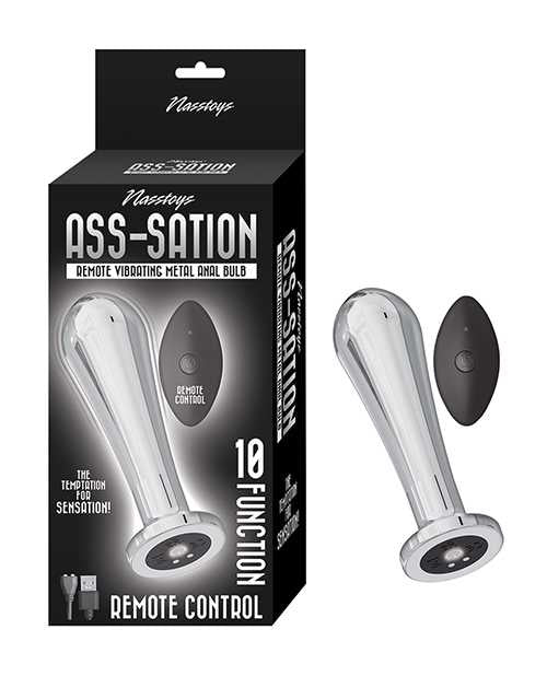 Remote Control Vibrating Metal Anal Plug - Silver | Rechargeable & Waterproof Adult Toy for Men & Women | Perfect for Couples Play & Solo Pleasure