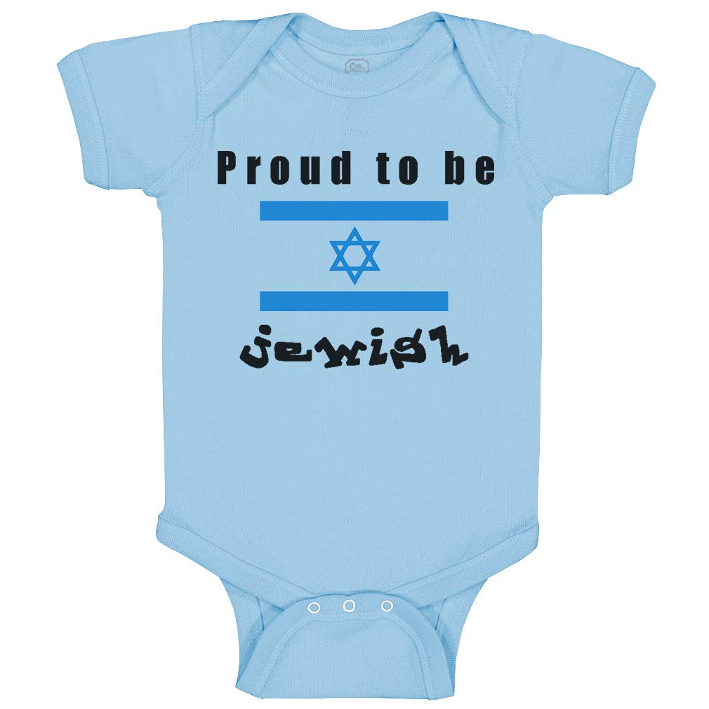 Custom Baby Bodysuit - Proud to Be Jewish Flag Cotton Onesie for Boys & Girls - Soft & Comfortable Infant Outfit for Holidays, Synagogue & Family Gatherings
