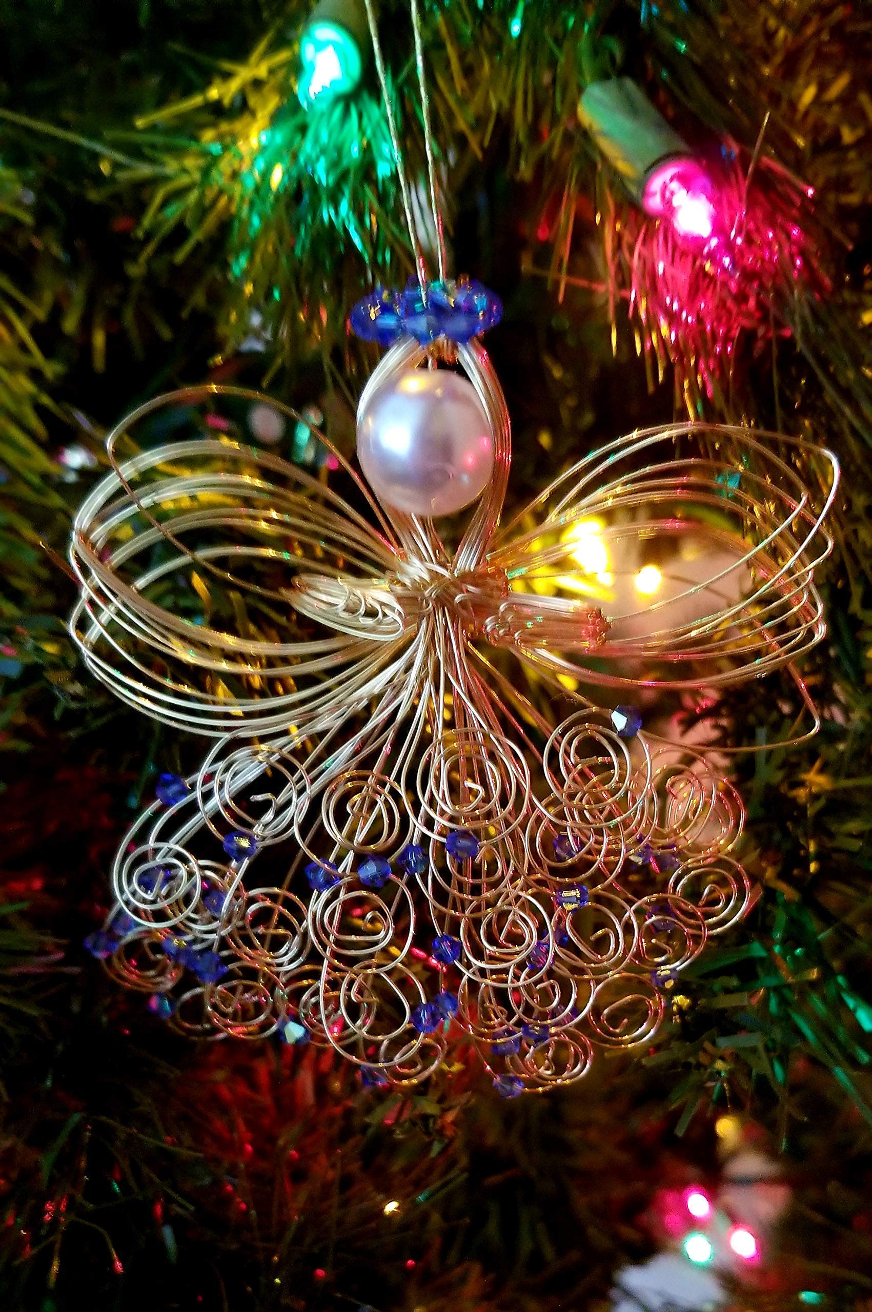 4.5 Inch Gold Birthstone Angel Ornament with Sapphire - Perfect for September Birthdays & Gifts