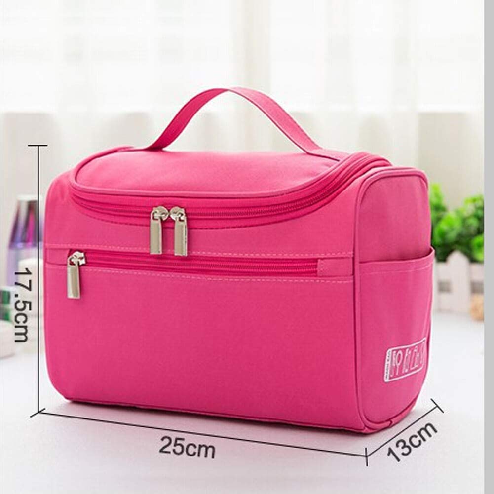 Waterproof Hanging Travel Toiletry Bag for Men & Women - Portable Shower Organizer with Hook for Bathroom Essentials, Cosmetics & Toiletries (Pink) | Perfect for Camping, Gym, Business Trips & Vacation Packing