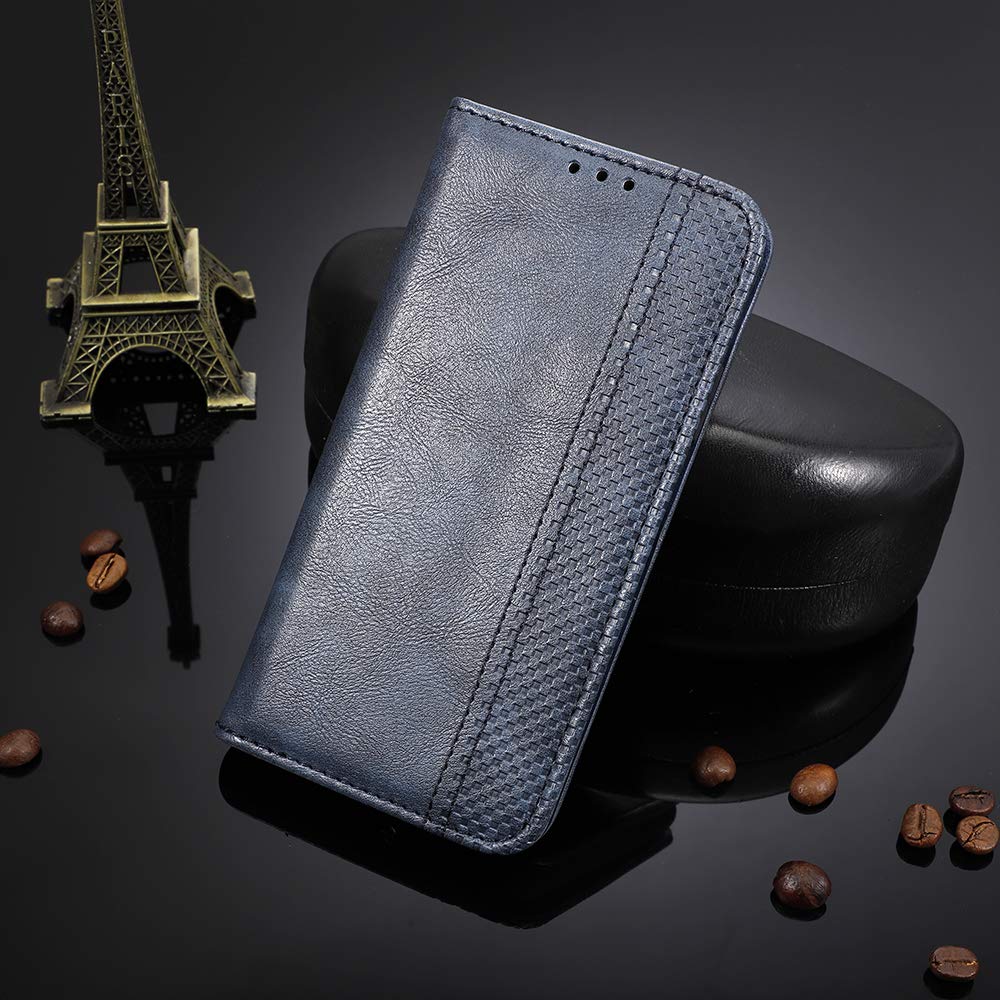 Premium PU Leather Flip Wallet Case for OnePlus 8 - Magnetic Closure Book Style Phone Cover with Card Slots | Perfect for Business, Travel & Daily Protection (Blue)