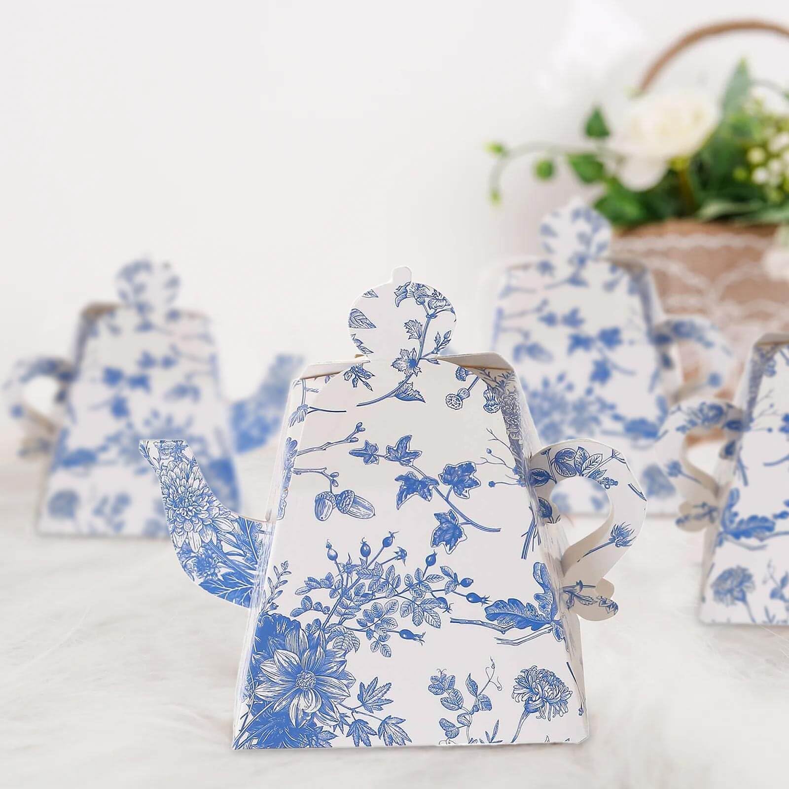 Efavormart 25 Pack Mini Teapot Gift Boxes - Floral Print for Tea Party Favors