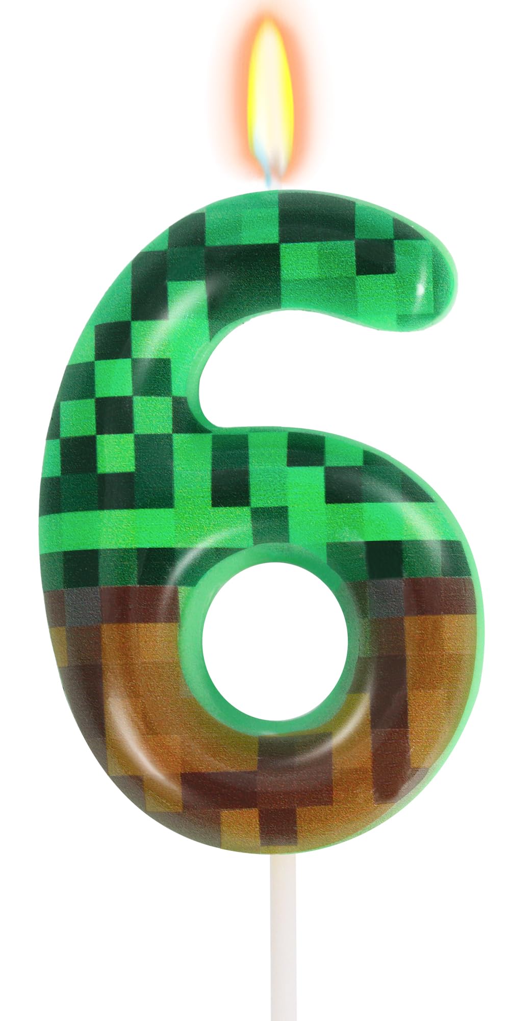 6th Birthday Pixel Miner Cake Candles & Topper - TNT Themed Party Decor for Boys & Girls - Perfect for Minecraft Themed Birthday Cakes & Gaming Celebrations