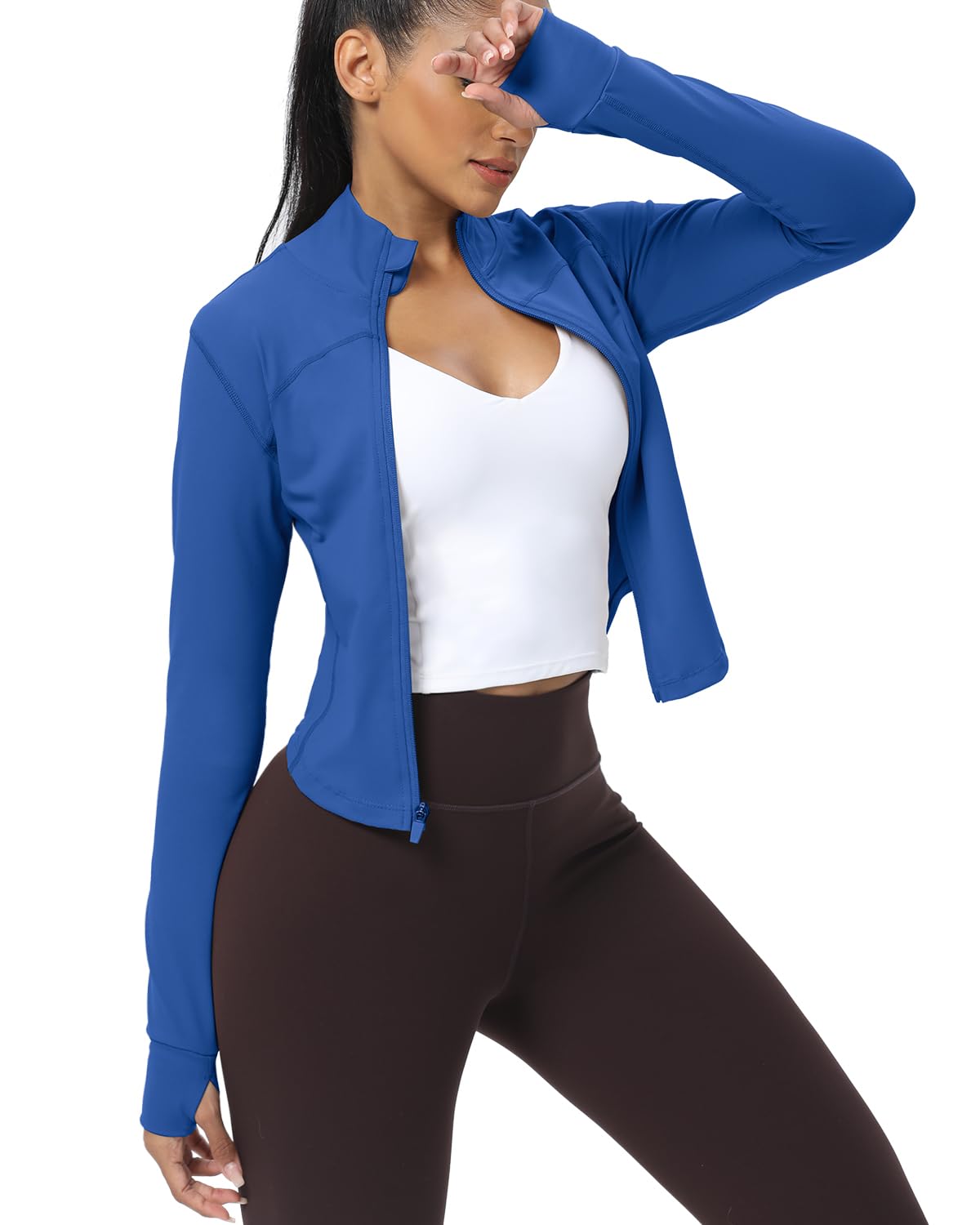 BareLuxe Women's Cropped Running Jacket - Lightweight, Breathable & Water-Resistant for Outdoor Jogging, Gym Workouts & Casual Wear