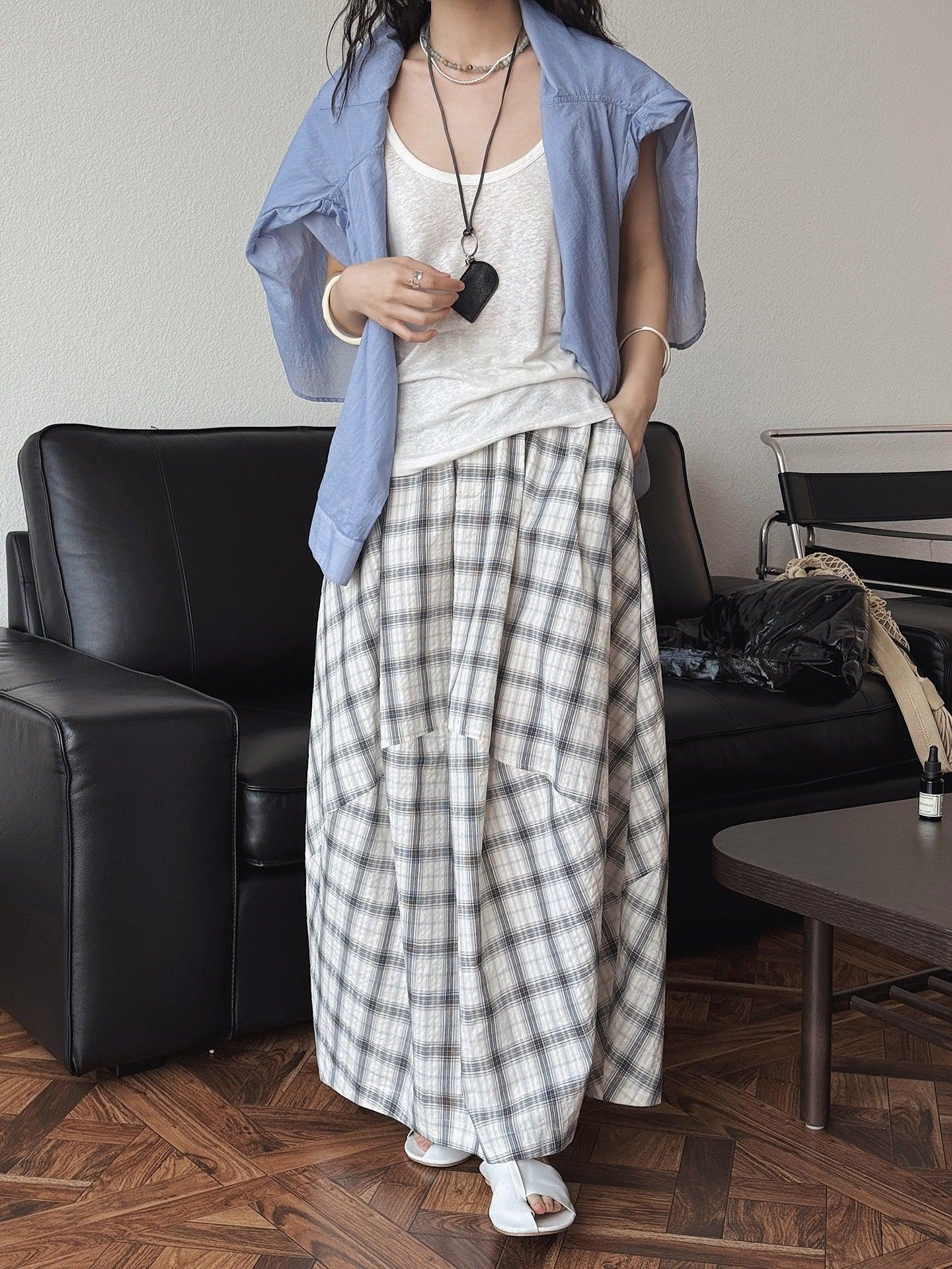 Stylish Cotton Plaid Floral Maxi Skirt for Women | Summer Boho Skirt Collection | Perfect for Beach Vacations, Music Festivals & Casual Outings