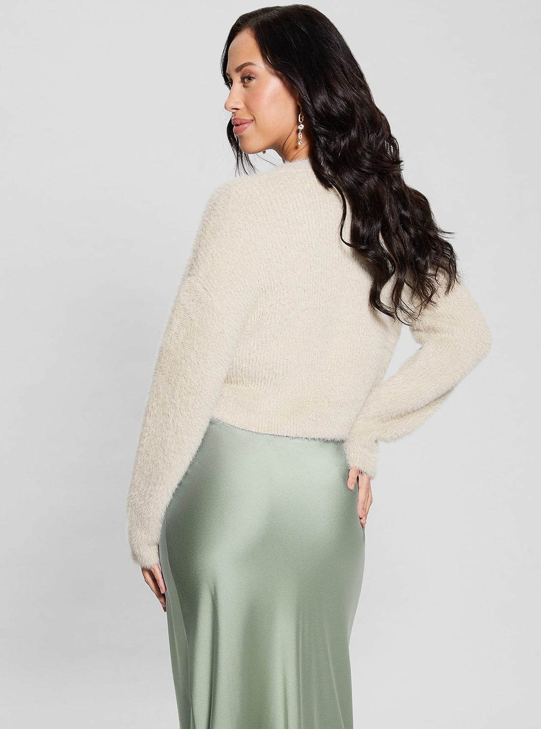 Beige Bow Button Knit Cardigan for Women - Soft Chunky Open Front Sweater - Perfect for Fall & Winter Outfits, Office Wear and Casual Dates