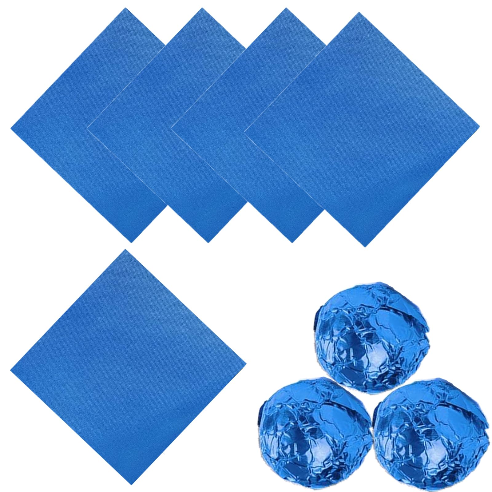 100PCS Blue Foil Candy Wrappers 6x6 Inch - Premium Chocolate Bar Wrappers for DIY Candies, Cakes, Party Favors & Gift Packaging - Ideal for Birthday, Wedding & Holiday Treats