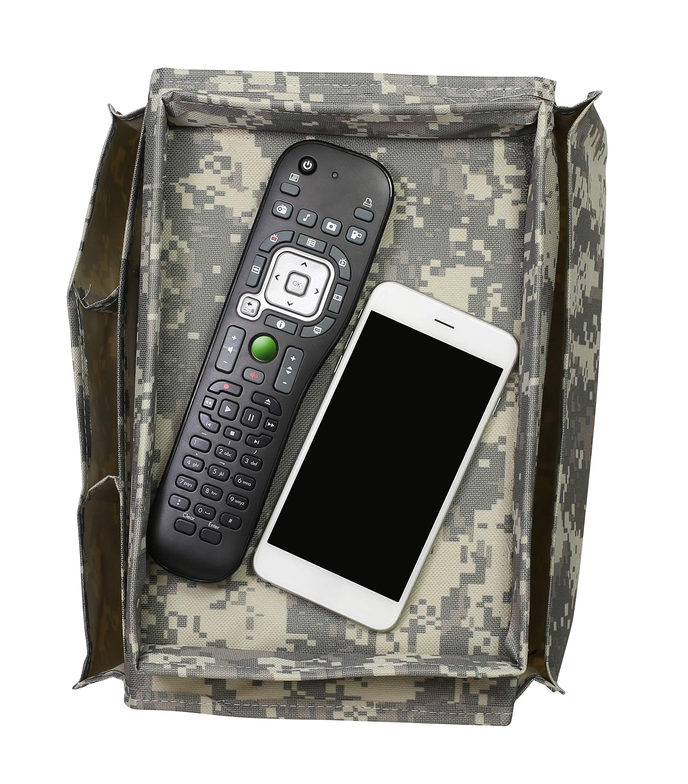 Tactical Camo Armrest Organizer for Car & Truck - Storage Pouch with Multiple Pockets for Phone, Wallet & Accessories - Perfect for Road Trips & Outdoor Adventures
