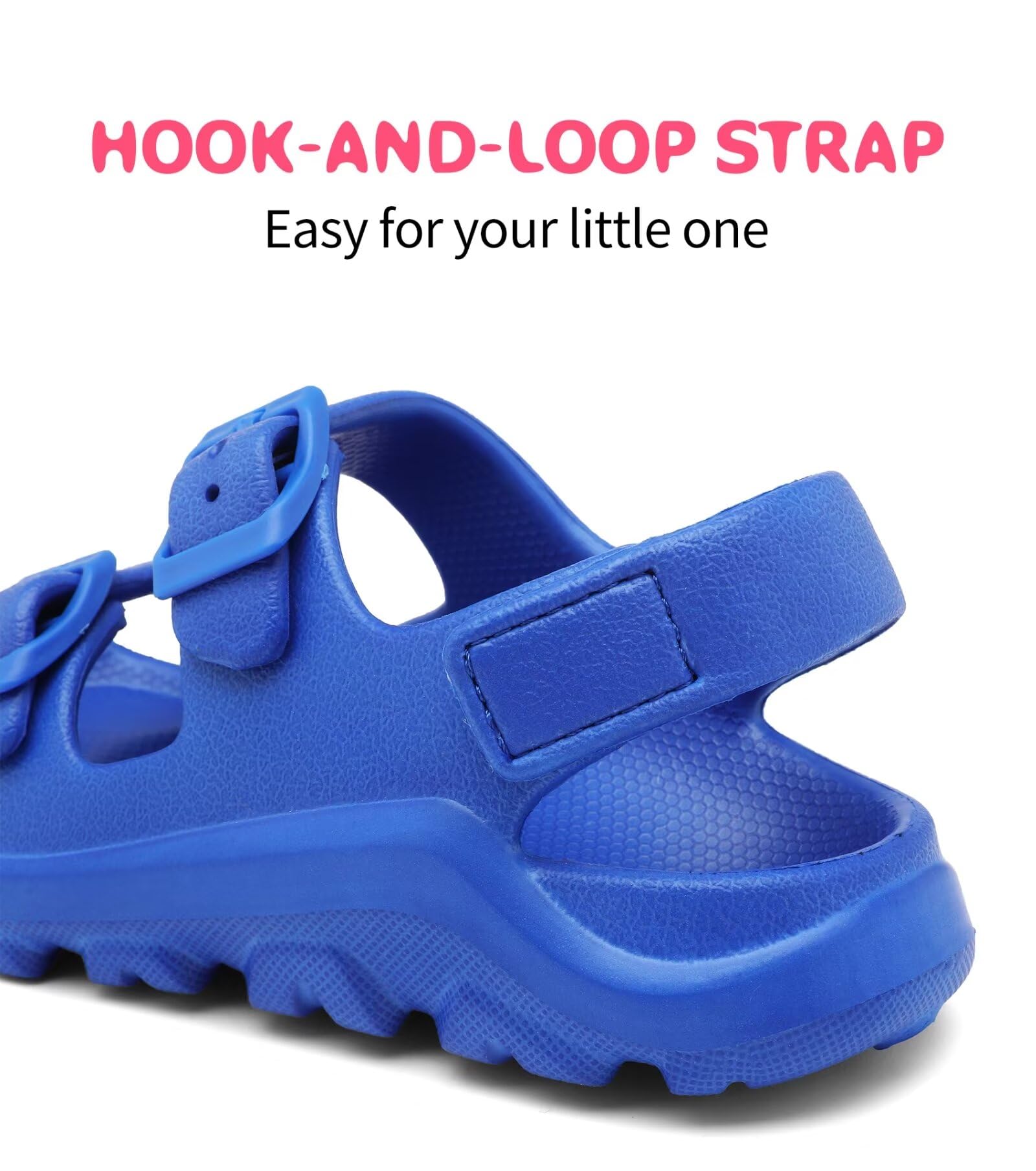 **Boys Girls Toddler & Little Kid Adjustable Water Sandals with Buckle & Hook Loop Back Strap - Sizes Toddler 5 to Little Kid 12 - Perfect for Beach, Pool & Outdoor Play**