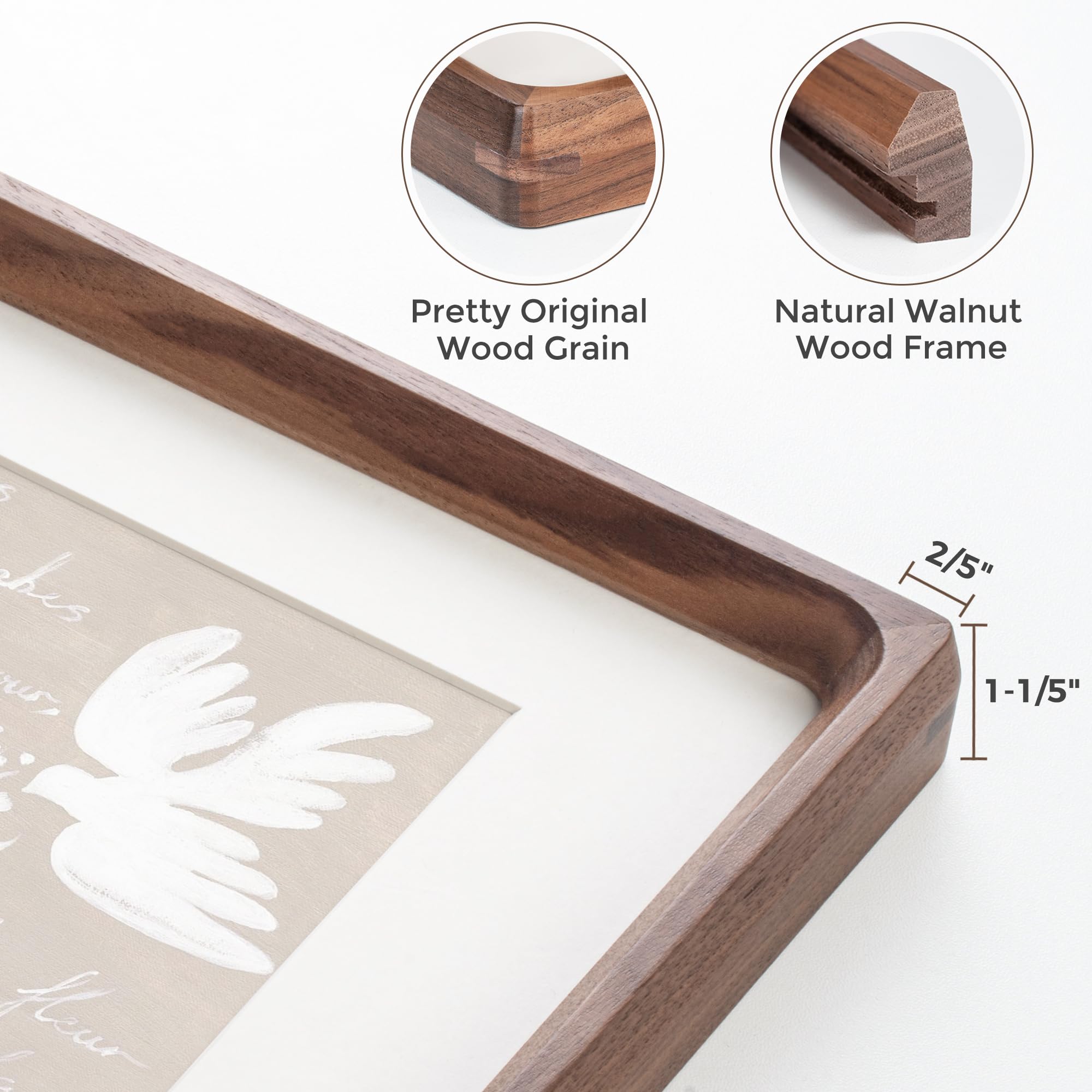 9x12 Walnut Picture Frame - Handcrafted Wood for Graduation & Wedding Photos