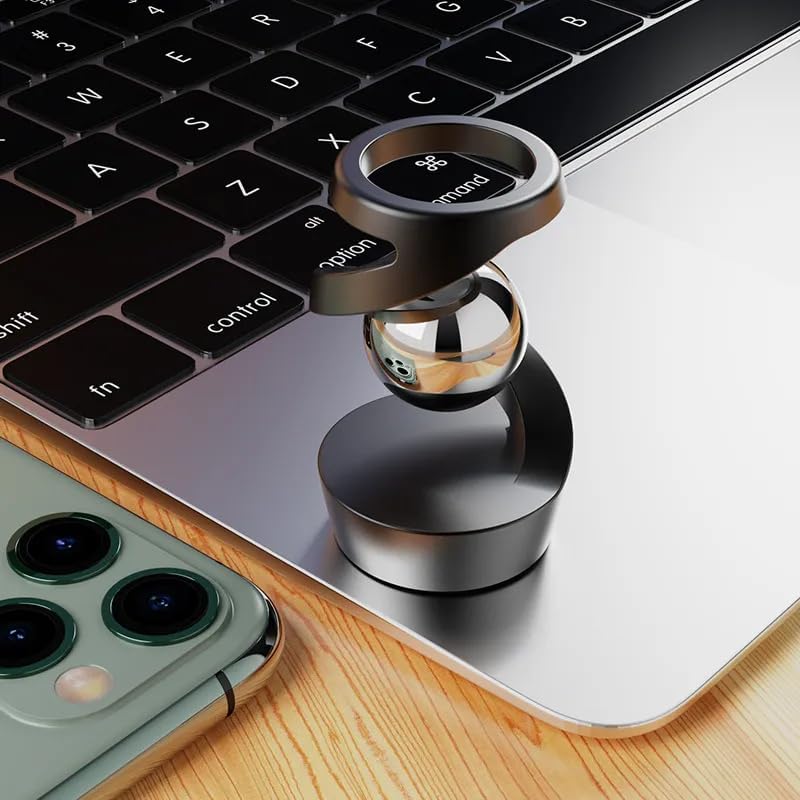 BIVVI Gravity Defying Kinetic Desk Toy - Executive Stress Relief Spinning Gyroscope with Levitating Optical Illusion | Perfect Office Desk Decor, Home Decoration & Gift for Adults (F)