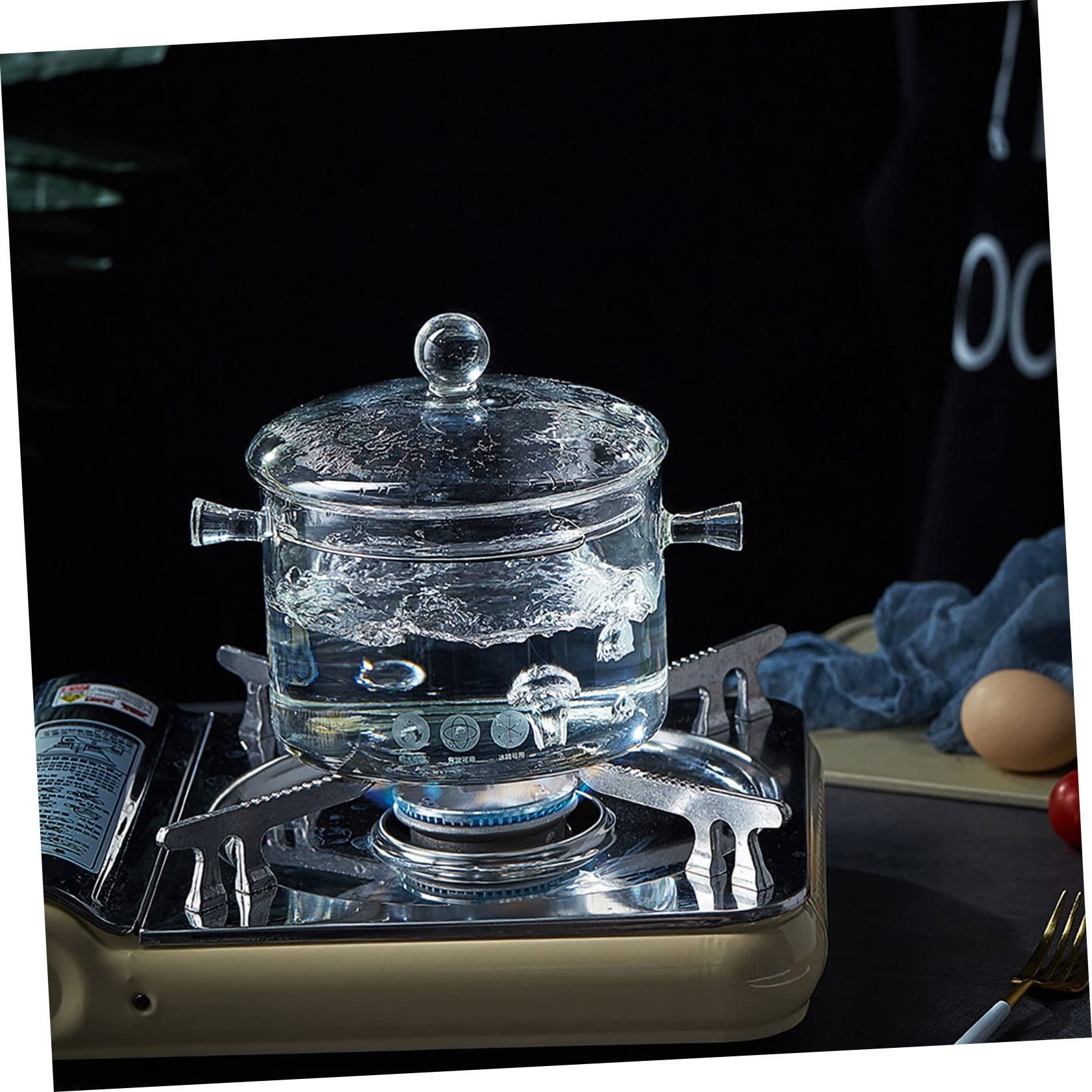Cabilock Decorative Glass Candles - 12oz Glass Saucepan with Lid, Cooking Pot for Soup, Stew & Kitchen Use | Airtight Candy Storage Containers | Perfect for Restaurants, Home Cooking & Gift Giving