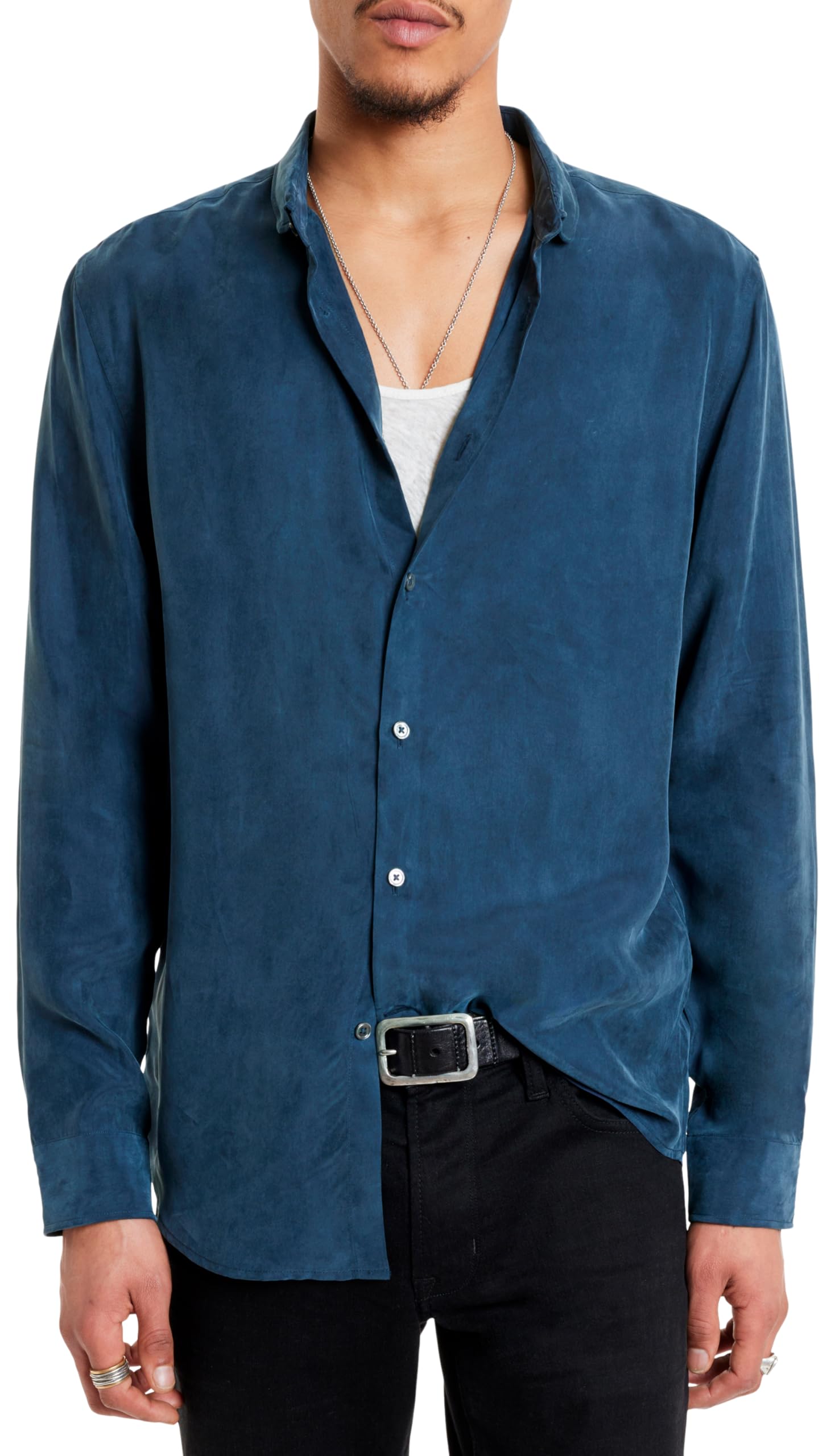 John Varvatos Men's Orchard Button-Down Shirt | Premium Cotton Casual Dress Shirt for Men | Perfect for Office, Date Night & Business Casual Outfits