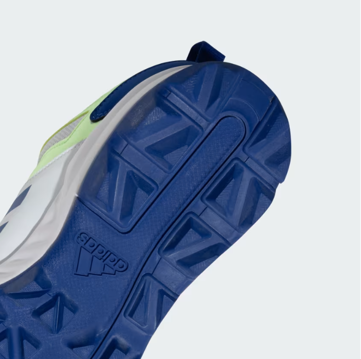Adidas Cri Rise V2 Cricket Shoes for Men - Cloud White/Semi Lucid Blue/Green Spark - Lightweight Performance Footwear for Cricket Matches & Training