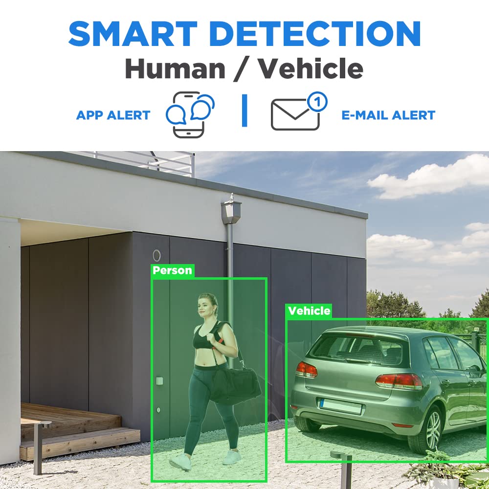 GW Security 16 Channel 4K NVR H.265 8MP Full-Time Color Night Vision Security Camera System with 16 UltraHD 4K IP Two-Way Audio Outdoor PoE Cameras | Smart AI Human & Vehicle Detection | Ideal for Home Security, Business Surveillance & Property Monitoring