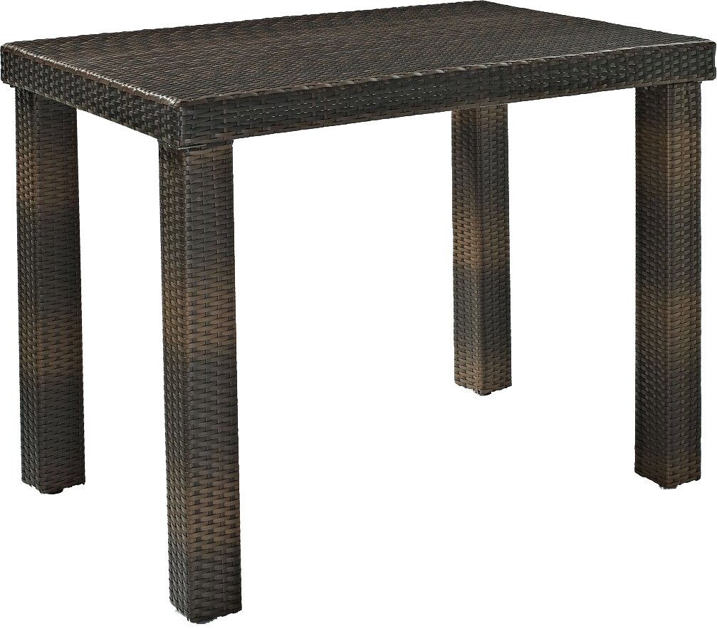 Crosley Furniture Palm Harbor 6-Person Rectangular Counter-Height Outdoor Bar Dining Table - Weather-Resistant Brown Patio Table for Backyard, Deck & Poolside Dining