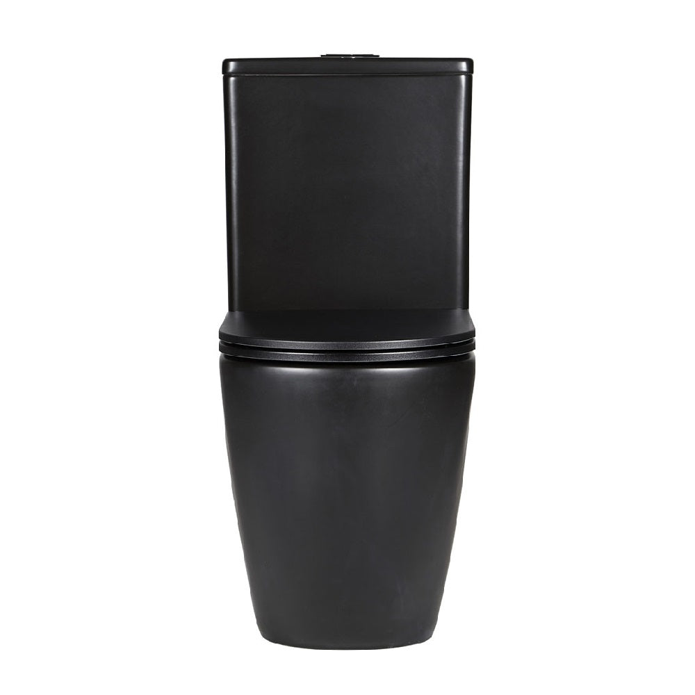 Fienza K002MBB Koko S-Trap 160/230mm Toilet Suite in Matte Black - Modern Water-Saving Bathroom Fixture for Home & Commercial Use