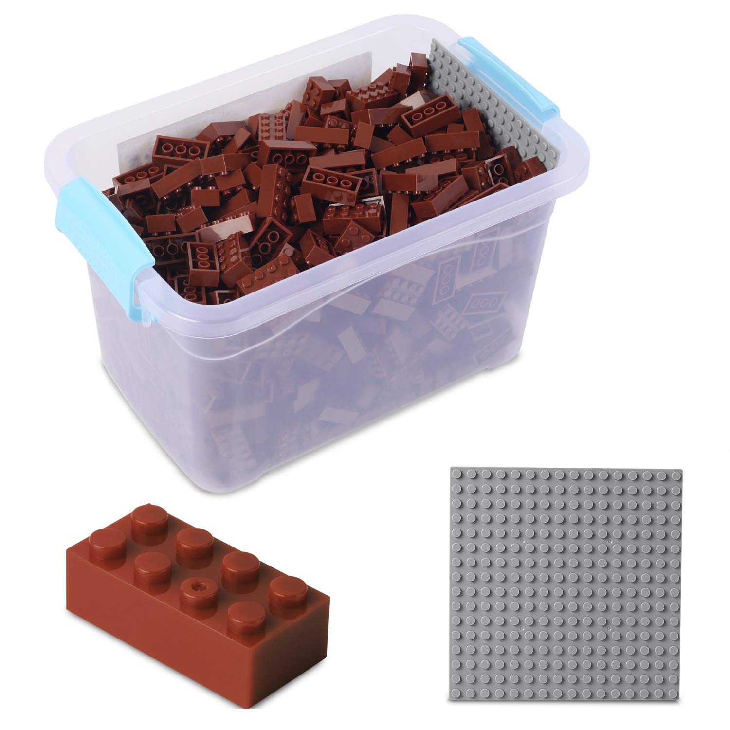520-Piece Creative Building Blocks Set with Base Plate - 100% Compatible with Lego, Sluban, Papimax, Q-bricks - Assorted Colors (1827) - Perfect for Kids STEM Learning, DIY Construction Projects & Family Fun Activities