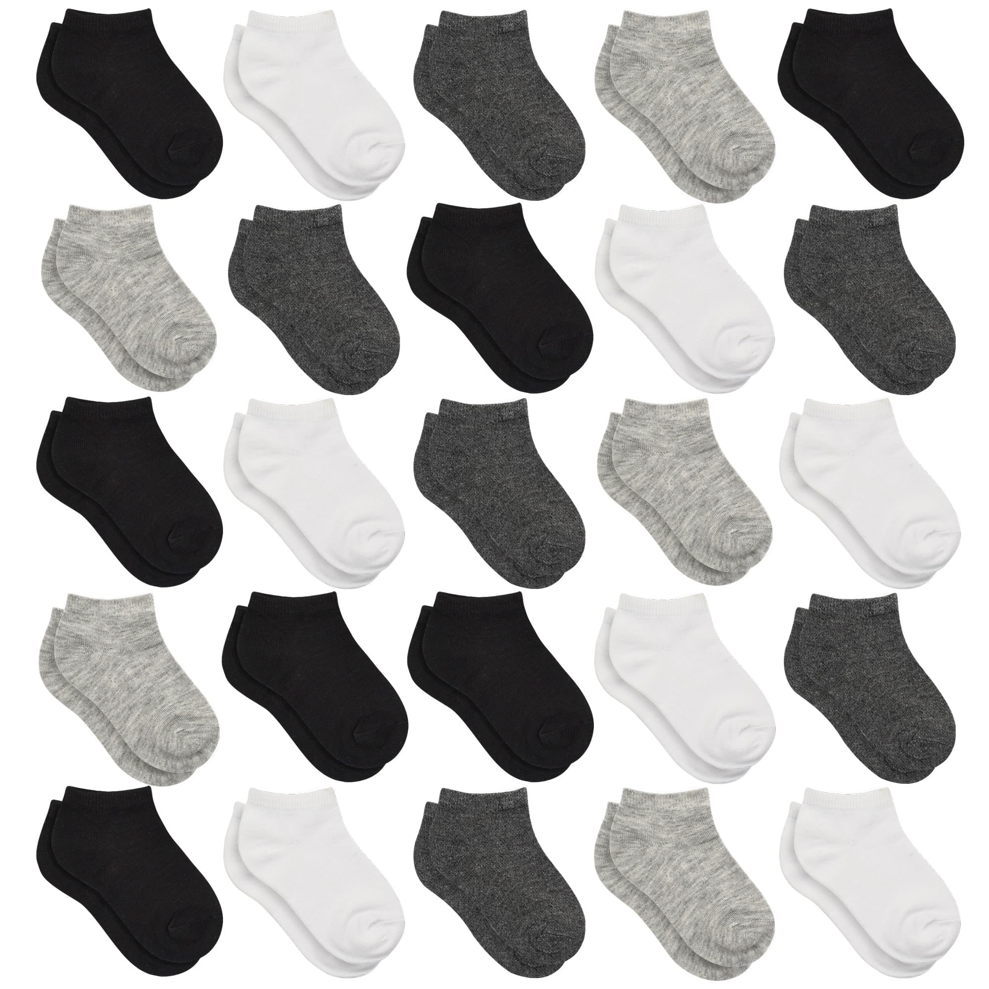 25 Pairs Kids Socks for Boys & Girls (0-14 Years) - Soft Cotton Low Cut Toddler Ankle Socks Set | Perfect for School, Play & Everyday Wear