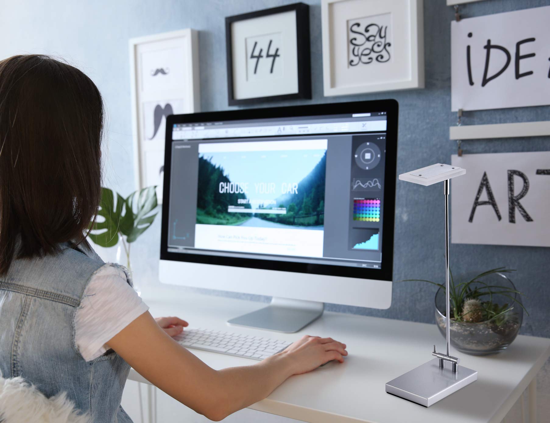 Adjustable Folding Desk Lamp with 360° Swivel Head - Space-Saving Chrome LED Light for Home Office, Study & Reading (VLED420) - Perfect for Small Spaces, Dorm Rooms & Workspaces