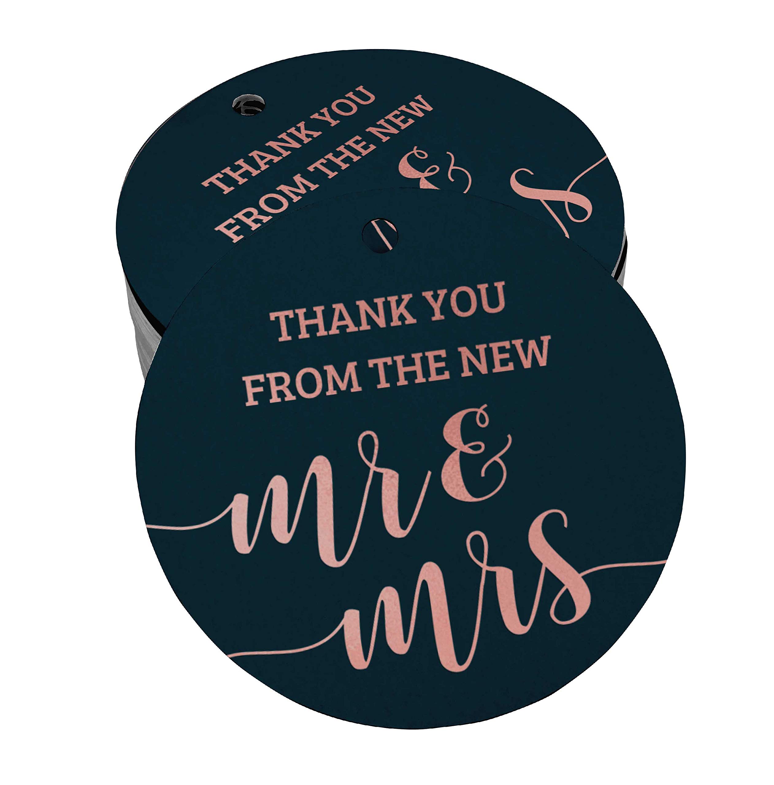 Rose Gold Foil Thank You Tags for Wedding Favors - 100pcs Elegant Gift Tags with Premium Quality - Perfect for Bridal Shower, Baby Shower & Party Decorations
