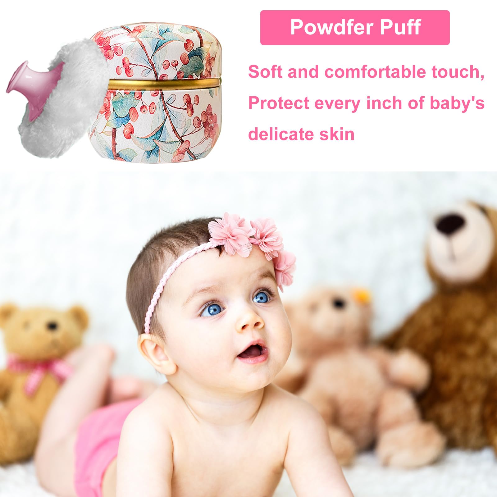 Premium Body Powder Puff & Compact Case - Talc-Free Dusting Powder Applicator for Women, Travel-Friendly Bath Powder Container with Soft Puff (Ormosia) - Ideal for Post-Shower, Gym & On-The-Go Touch Ups