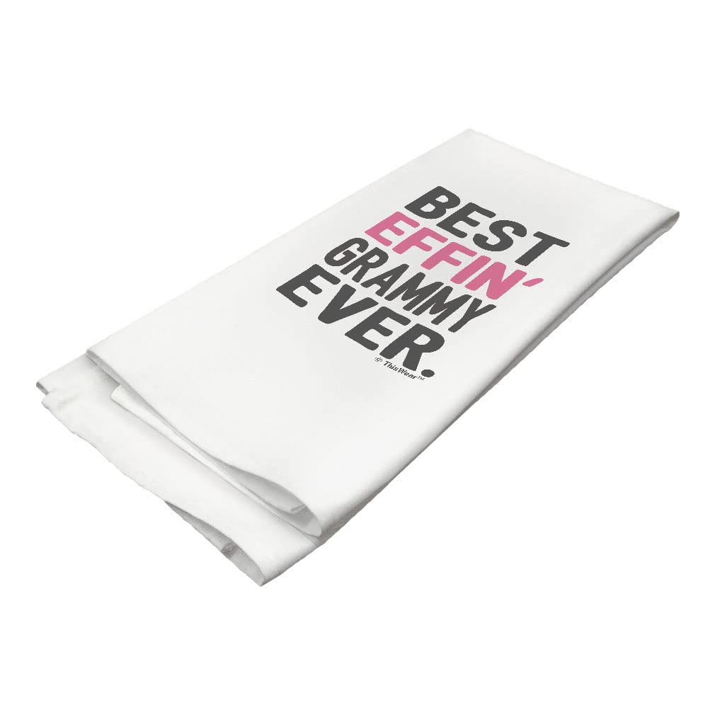 Best Effin Grammy Ever - Funny Grandma Kitchen Hand Towel - Perfect Gift from Grandkids - Absorbent Tea Towel for Cooking, Baking & Dish Drying
