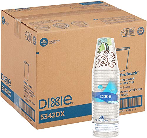 PerfecTouch 5342CD Insulated Paper Hot Cups - 12oz Coffee Cups with Dream Design (20 Packs of 50) - Perfect for Coffee Shops, Offices & Home Use