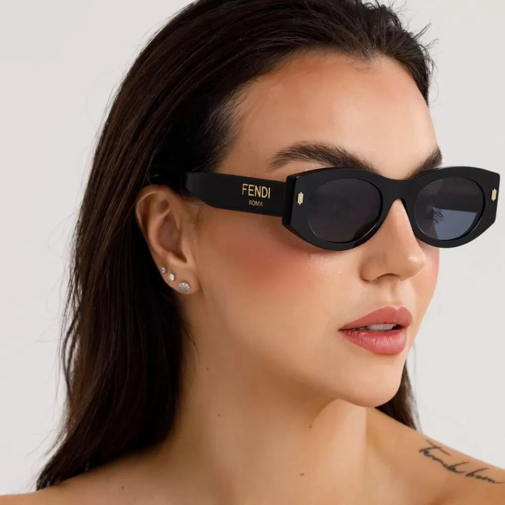 Fendi Roma FE40125I FF Logo Print Sunglasses for Women - Luxury Designer Shades for Fashion & Outdoor Activities