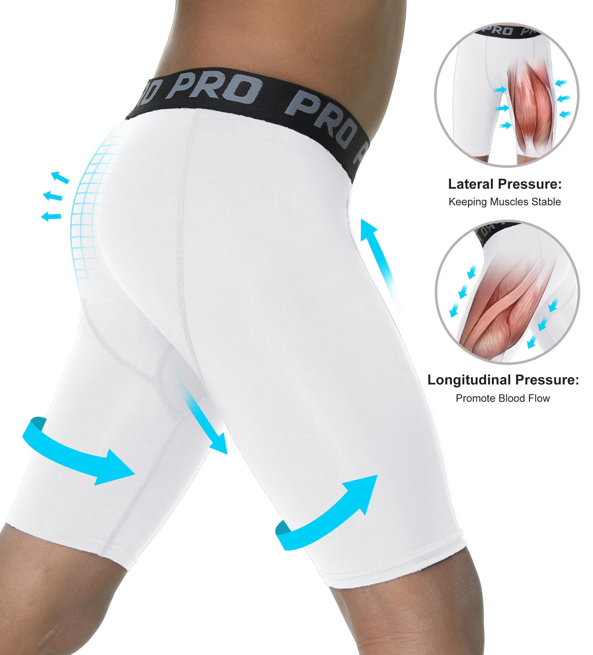 EXARUS Youth Boys Compression Shorts with Side Pockets - Moisture-Wicking Performance Athletic Underwear for Running, Soccer & Sports - Ideal for Training, Gym Workouts & Outdoor Activities