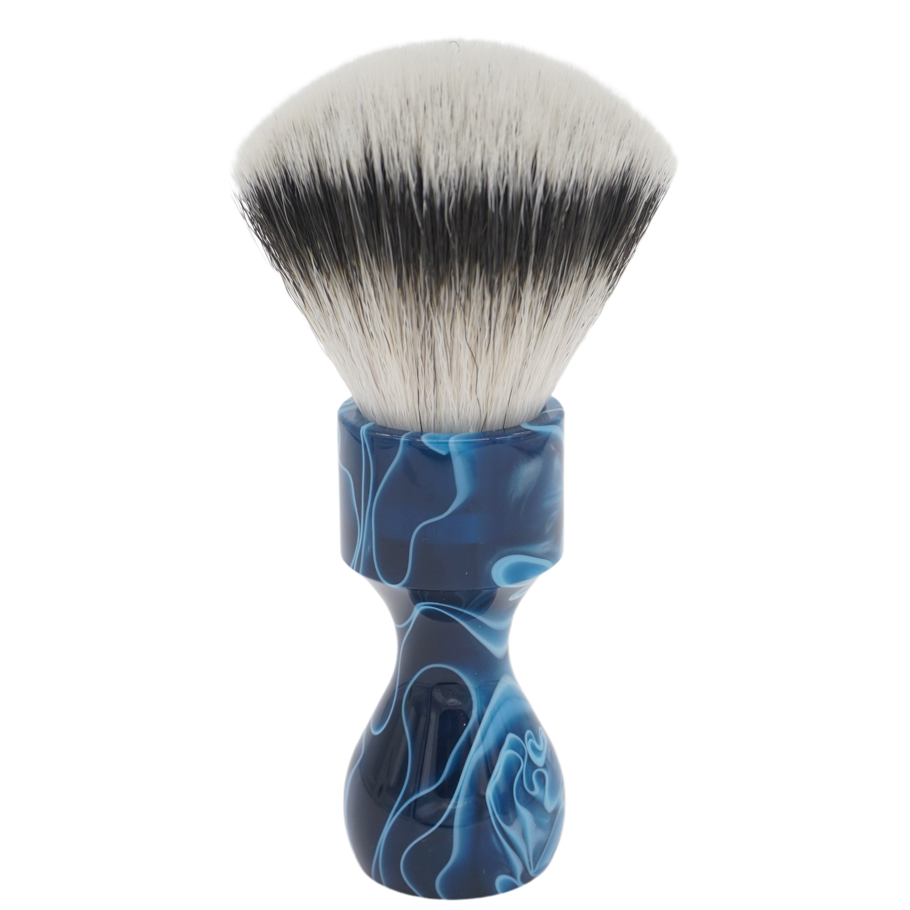 AP Shave Co. 24mm Independent Fan Synthetic Shaving Brush - Premium Blue Shaving Brush for Men - Perfect for Wet Shaving & Beard Grooming at Home or Travel