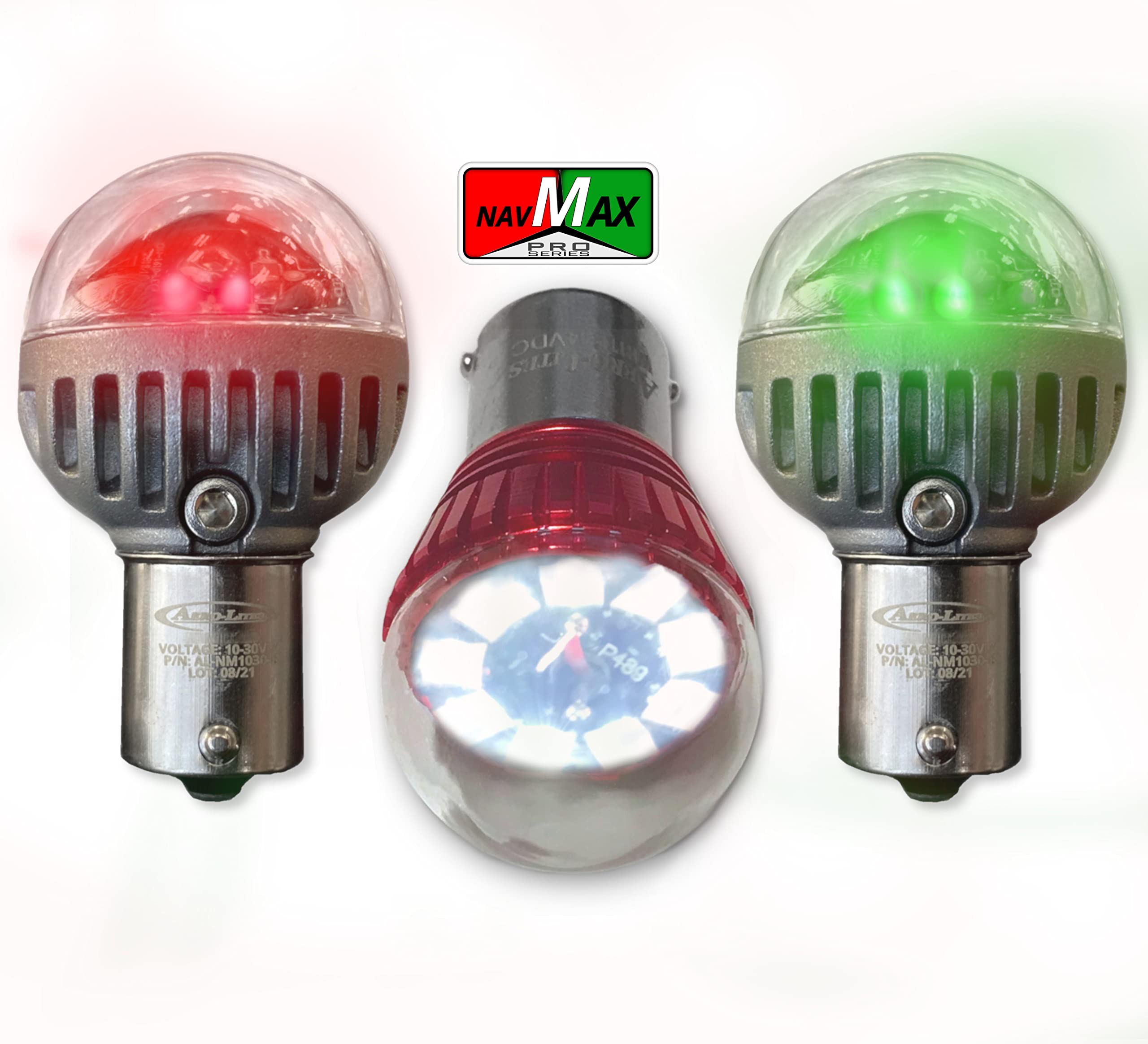 Aero-Lites NavMax PRO Series LED Aircraft Navigation & Position Light Bulb Set - 28VDC Red, Green, White Bulbs for Enhanced Visibility & Safety - Perfect for Cessna, Piper & General Aviation Aircraft Night Flying