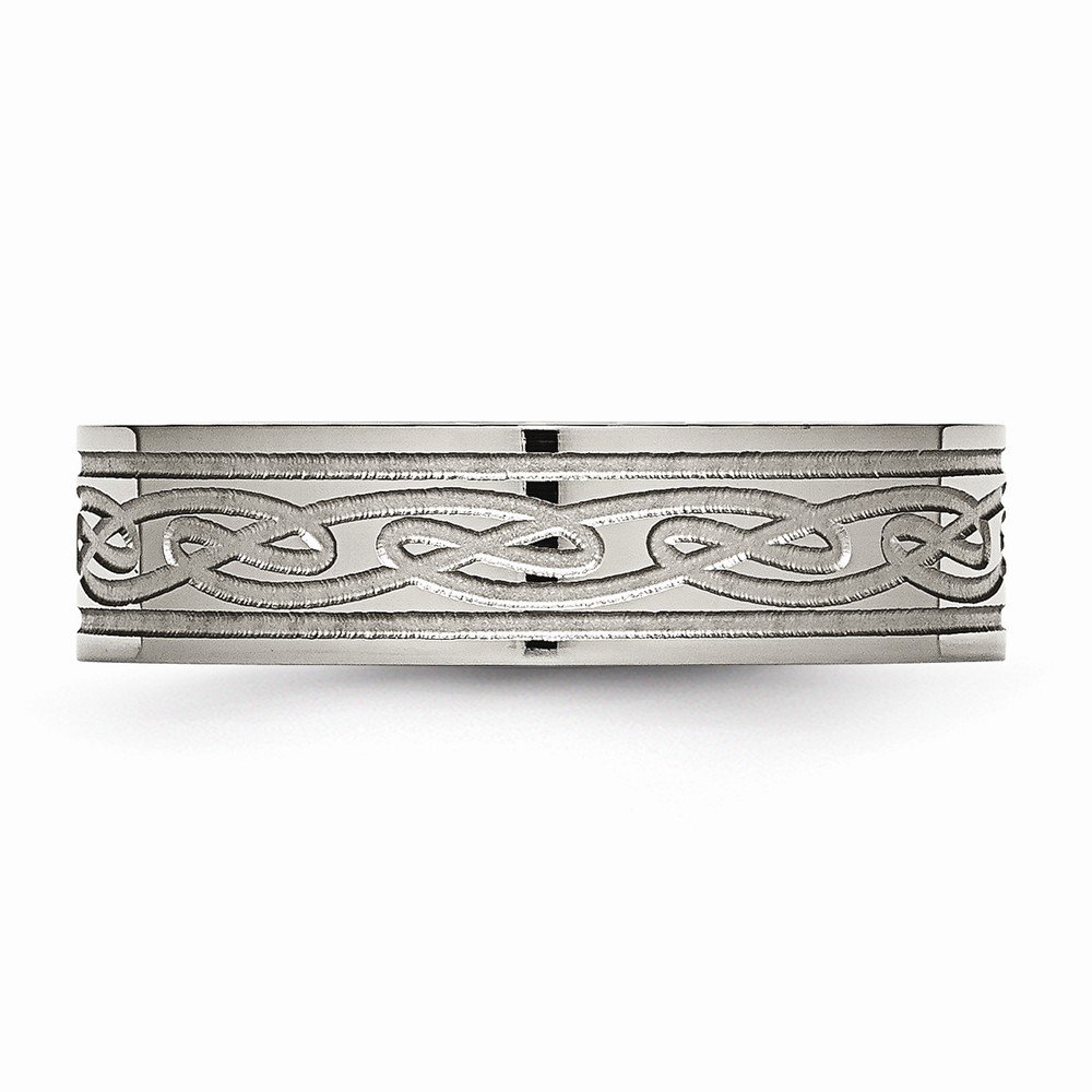 Solid Titanium Celtic Knot Wedding Band Ring - 6mm Comfort Fit Laser Etched Irish Claddagh Design for Men & Women - Perfect for Engagement, Anniversary & Couple Rings